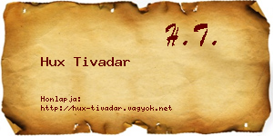 Hux Tivadar névjegykártya
