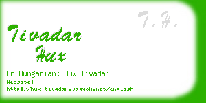 tivadar hux business card